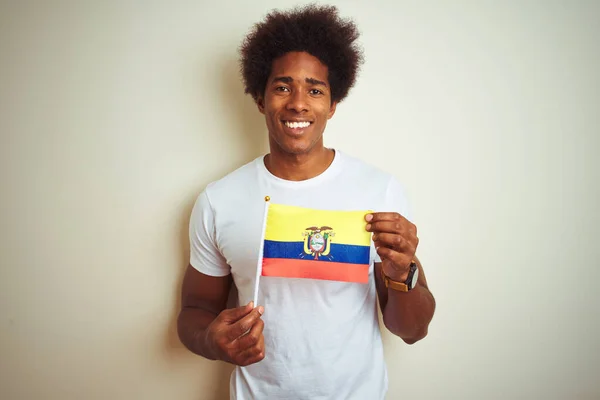 Αφρο Αμερικανός Άνδρας Που Κρατά Την Κολομβιανή Σημαία Πάνω Από — Φωτογραφία Αρχείου