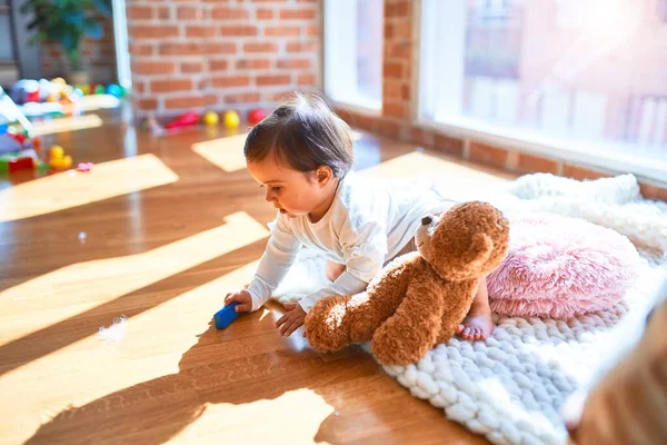 Beautiful Infant Happy Kindergarten Colorful Toys — Stock Photo, Image