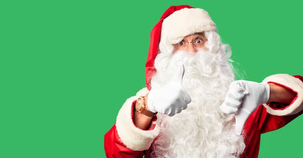 Middle Age Handsome Man Wearing Santa Claus Costume Beard Standing — Stock Photo, Image