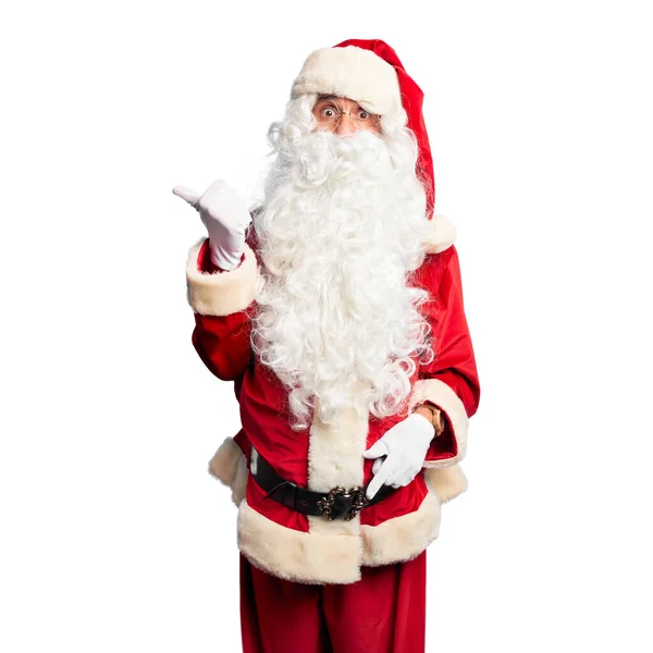 Medioevo Bell Uomo Che Indossa Costume Babbo Natale Barba Piedi — Foto Stock