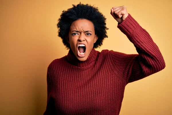 Jovem Mulher Afro Afro Afro Afro Bonita Africano Com Cabelo — Fotografia de Stock