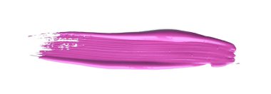 İzole edilmiş arkaplanda kırmızı renkli fırça darbesi, tuval suluboya dokusu, pembe ruj lekesi