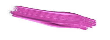 İzole edilmiş arkaplanda kırmızı renkli fırça darbesi, tuval suluboya dokusu, pembe ruj lekesi