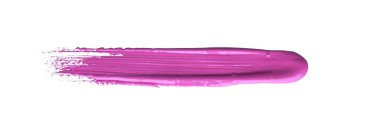 İzole edilmiş arkaplanda kırmızı renkli fırça darbesi, tuval suluboya dokusu, pembe ruj lekesi