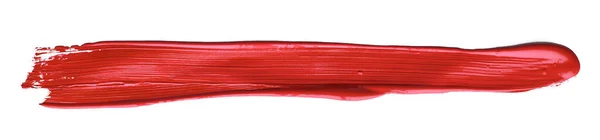 Roter Pinselstrich Über Isoliertem Hintergrund Leinwand Aquarell Textur Roter Lippenstift — Stockfoto