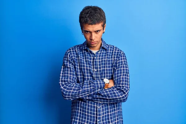 Jovem Afro Americano Vestindo Roupas Casuais Céticas Nervosas Desaprovando Expressão — Fotografia de Stock