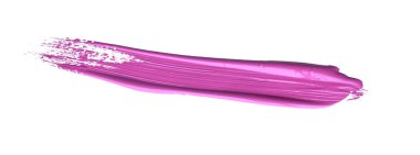 İzole edilmiş arkaplanda kırmızı renkli fırça darbesi, tuval suluboya dokusu, pembe ruj lekesi