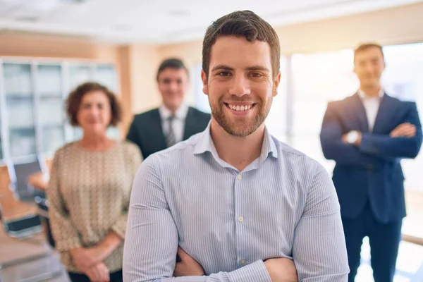 Mitarbeiter Von Wirtschaftsanwälten Treffen Sich Der Kanzlei Professionelle Führungskräfte Die — Stockfoto