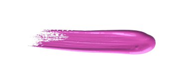 İzole edilmiş arkaplanda kırmızı renkli fırça darbesi, tuval suluboya dokusu, pembe ruj lekesi