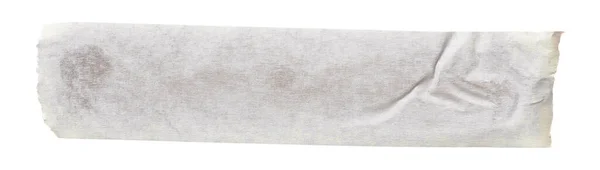 白色胶粘纸带贴在孤立的背景上 空白紧固包装起皱贴纸 — 图库照片