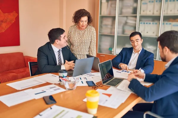 Business lawyers workers meeting at law firm office. Professional executive partners working on finance strategry at the workplace