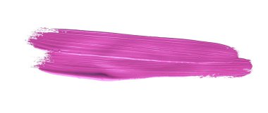 İzole edilmiş arkaplanda kırmızı renkli fırça darbesi, tuval suluboya dokusu, pembe ruj lekesi