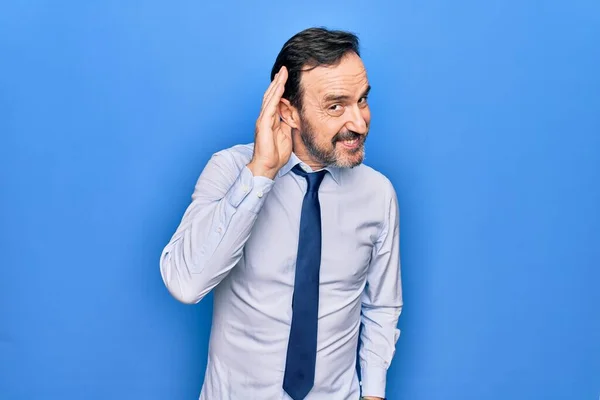 Hombre Negocios Guapo Mediana Edad Con Elegante Corbata Pie Sobre — Foto de Stock