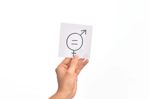 Bannière Carton Avec Symbole Féminin Masculin Les Femmes Les Hommes — Photo