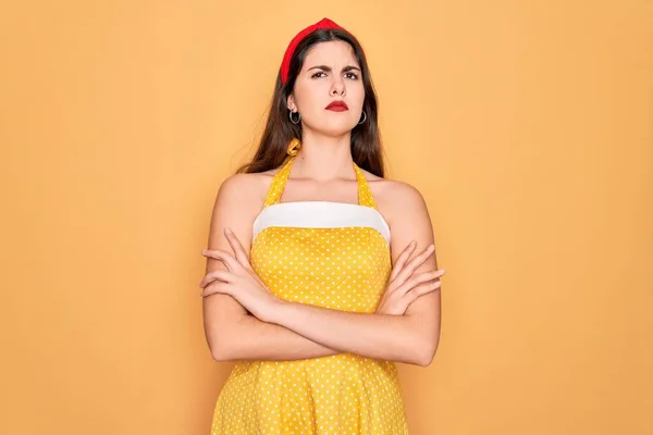 Jovem Bela Pin Mulher Vestindo Vestido Vintage Moda Dos Anos — Fotografia de Stock