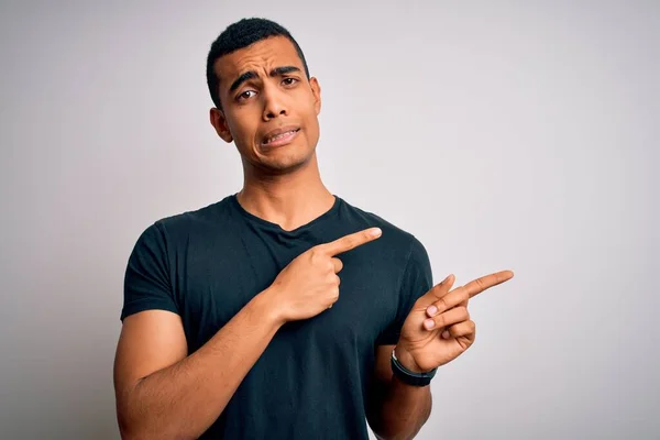 Young Handsome African American Man Wearing Casual Shirt Standing White — Stock Photo, Image