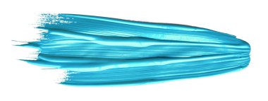 Turkuaz mavi fırça darbesi izole arkaplan üzerine yapıştırma, tuval suluboya dokusu