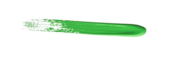 Zelená Barva Tahu Štětce Malování Přes Izolované Pozadí Plátno Akvarel — Stock fotografie