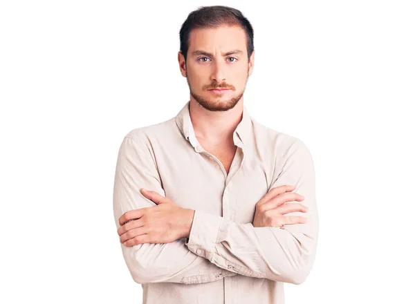 Young Handsome Caucasian Man Wearing Casual Clothes Skeptic Nervous Disapproving — Stock Photo, Image