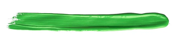 Grön Färgad Pensel Stroke Målning Över Isolerad Bakgrund Duk Akvarell — Stockfoto
