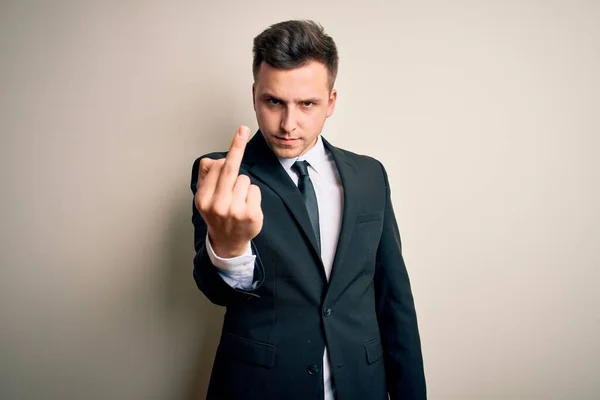 Young Handsome Business Man Wearing Elegant Suit Tie Isolated Background — Stok fotoğraf