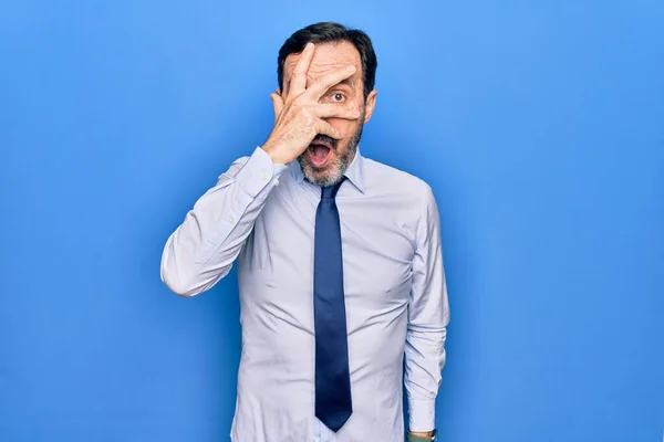 Homem Negócios Bonito Meia Idade Vestindo Gravata Elegante Sobre Fundo — Fotografia de Stock