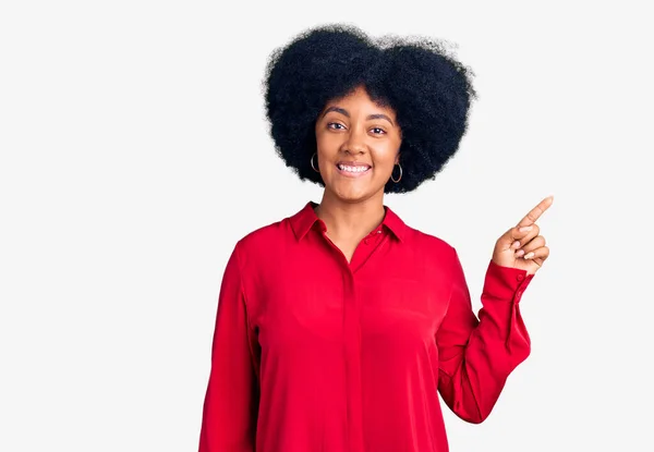 Young African American Girl Wearing Casual Clothes Big Smile Face — Stock Photo, Image