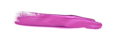 İzole edilmiş arkaplanda kırmızı renkli fırça darbesi, tuval suluboya dokusu, pembe ruj lekesi