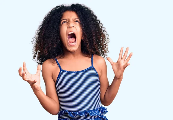 Enfant Afro Américain Aux Cheveux Bouclés Portant Des Maillots Bain — Photo