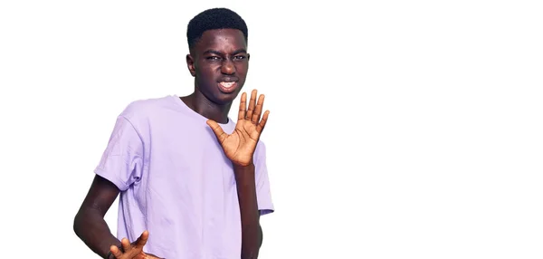 Young African American Man Wearing Casual Clothes Disgusted Expression Displeased — Stock Photo, Image