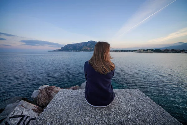 Mondello Cidade Siciliana Província Palermo Itália — Fotografia de Stock