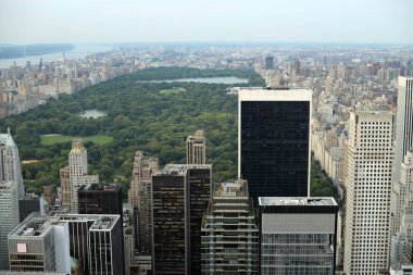 Bird's eye view van central park in manhattan, new york cityManhattan, new York'taki central Park kuş bakışı manzaralar