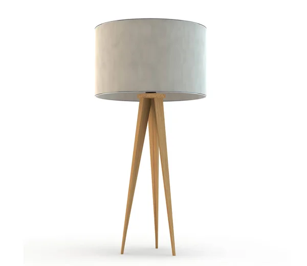 Moderne Staande Vloerlamp Met Houten Poten — Stockfoto