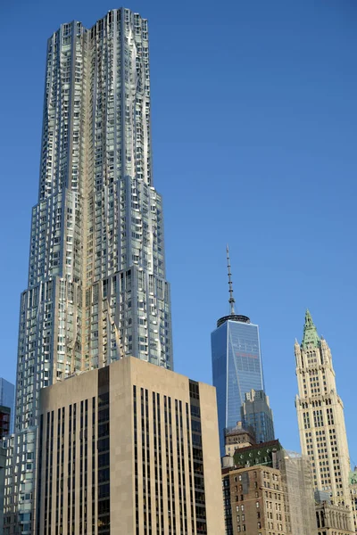 Edifici Alti New York Downtown Disctrict — Foto Stock