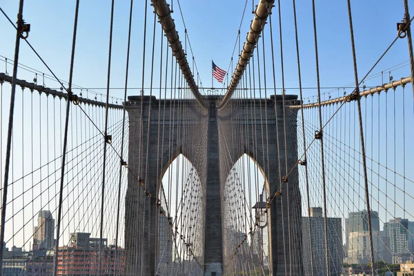 Rano Widok Most Brooklyn Nowy Jork — Zdjęcie stockowe