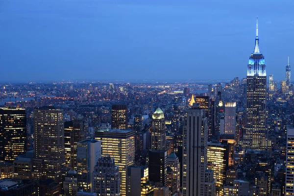 Wieczorem Ptaka Manhattanie Nowy Jork — Zdjęcie stockowe
