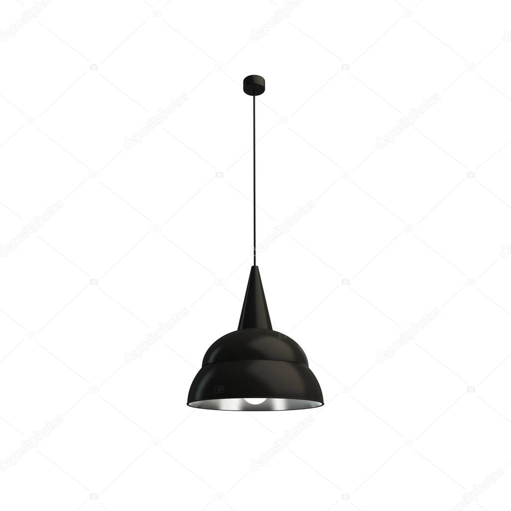 Black and silver hanging lamp