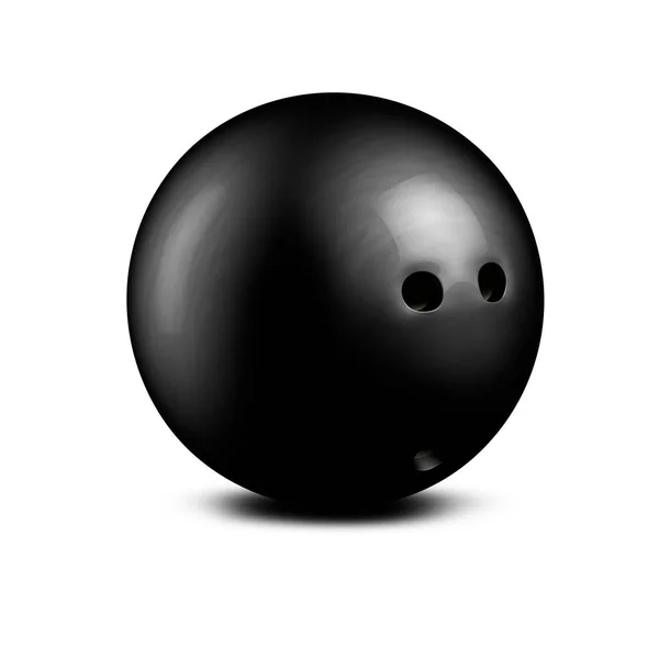 Render Egy Fekete Bowling Golyó Elszigetelt Fehér Background — Stock Fotó