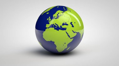 Afrika ve Avrupa ile üç boyutlu Küre