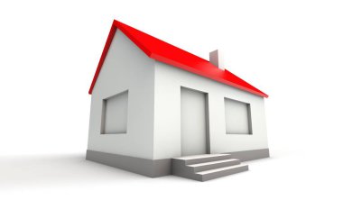 basit bir ev 3d modeli. geniş açı
