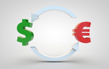 Döviz Alım Satım kavramının 3D render