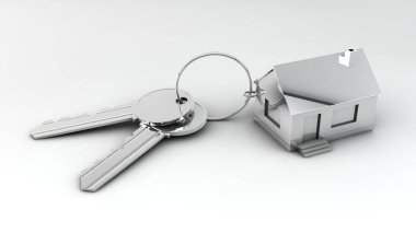 Gümüş tuşları ile ev Anahtarlık