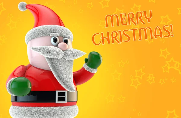 Render Santa Claus Narancssárga Háttér — Stock Fotó
