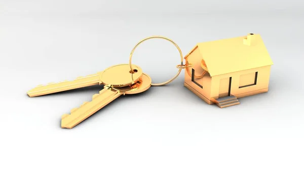 对新的房地产的黄金钥匙串 — 图库照片