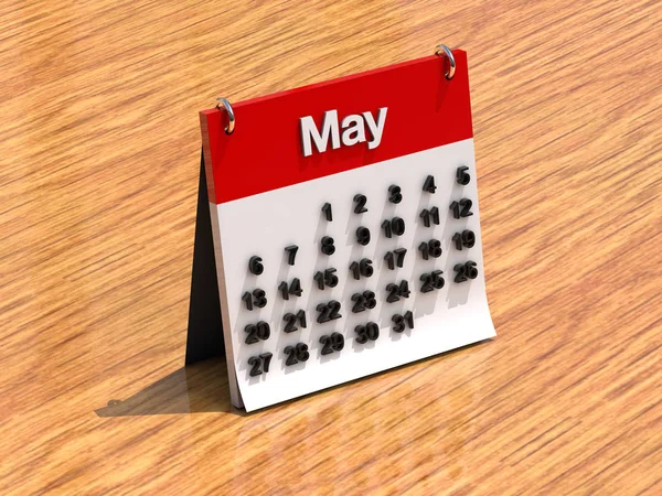 Блестящий Стоячий Красный Белый Календарь — стоковое фото