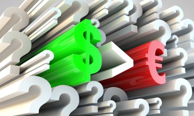 Döviz kurları finansal kavramı soru işaretleri arasında