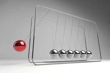 Krom karşı küreler Newton'un beşiği (sarkaç biliyorum)