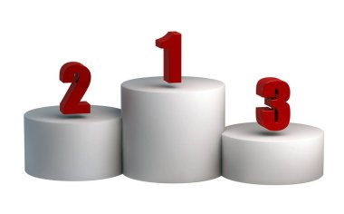 bir platform üzerinde ilk üç yerde