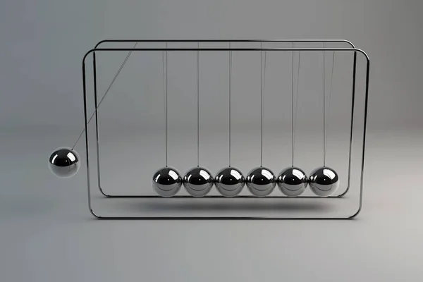 Esferas Equilibrio Cromado Conocido Como Cuna Newton Péndulo —  Fotos de Stock
