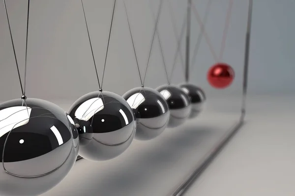 平衡球知道作为牛顿的摇篮 — 图库照片